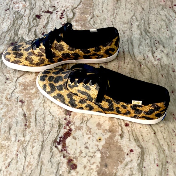 Keds Sparkly leopard print. Size 8 - Picture 1 of 3